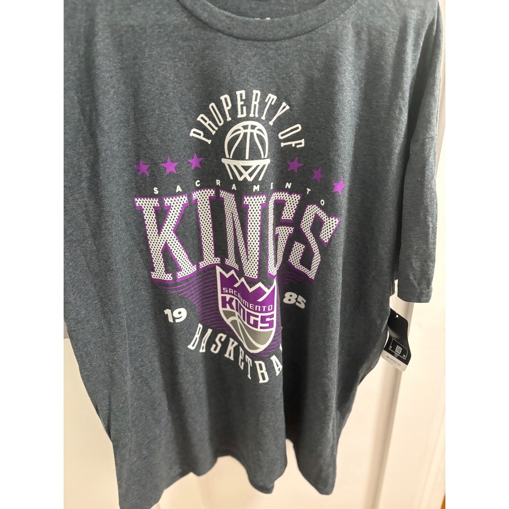 Ultra Game NBA Sacramento‎ Kings Mens XXL T-Shirt Charcoal Grey Graphic Tee New